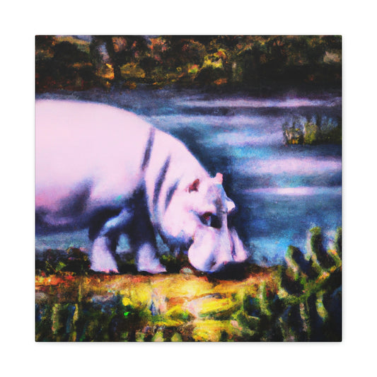 Hippo in Deco Style - Canvas