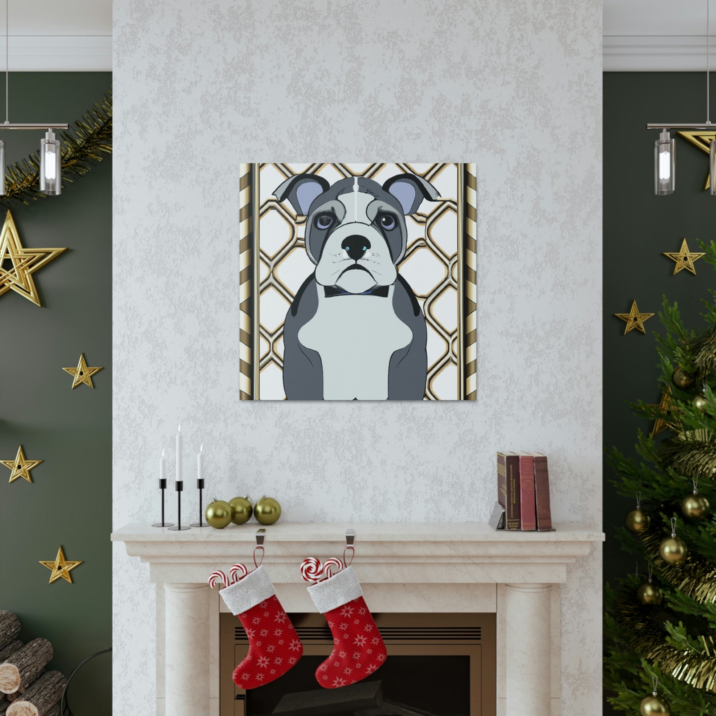 "Bulldog in Deco Style" - Canvas