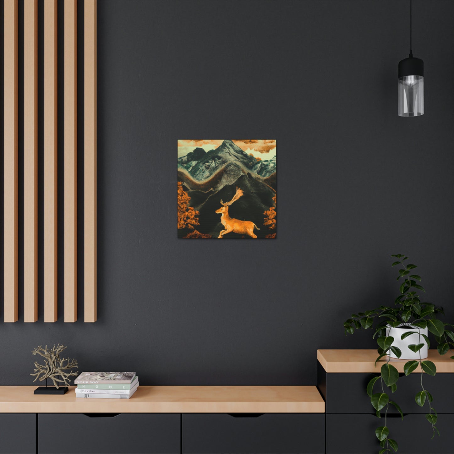 Deer in a Garden - Canvas