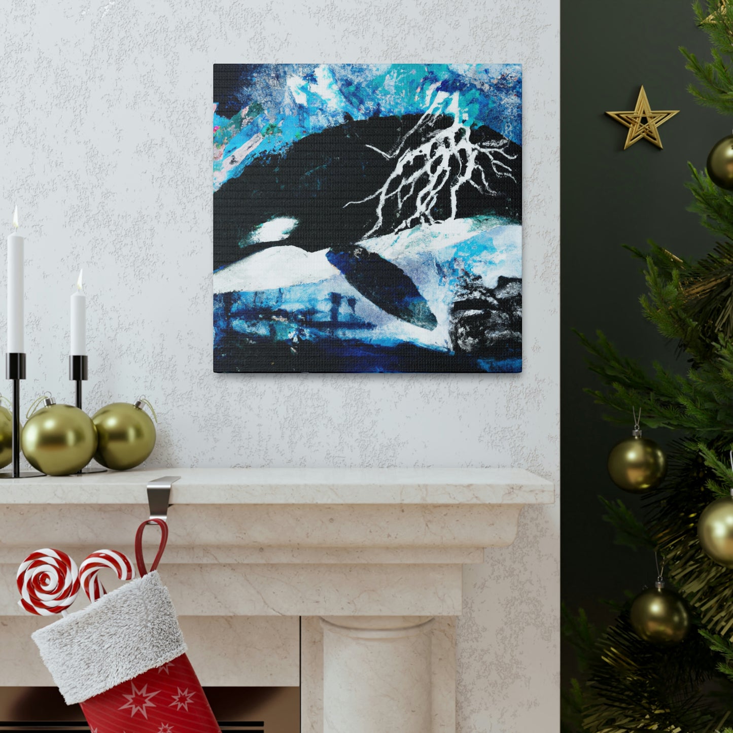 Whale in Abstract Form - Canvas