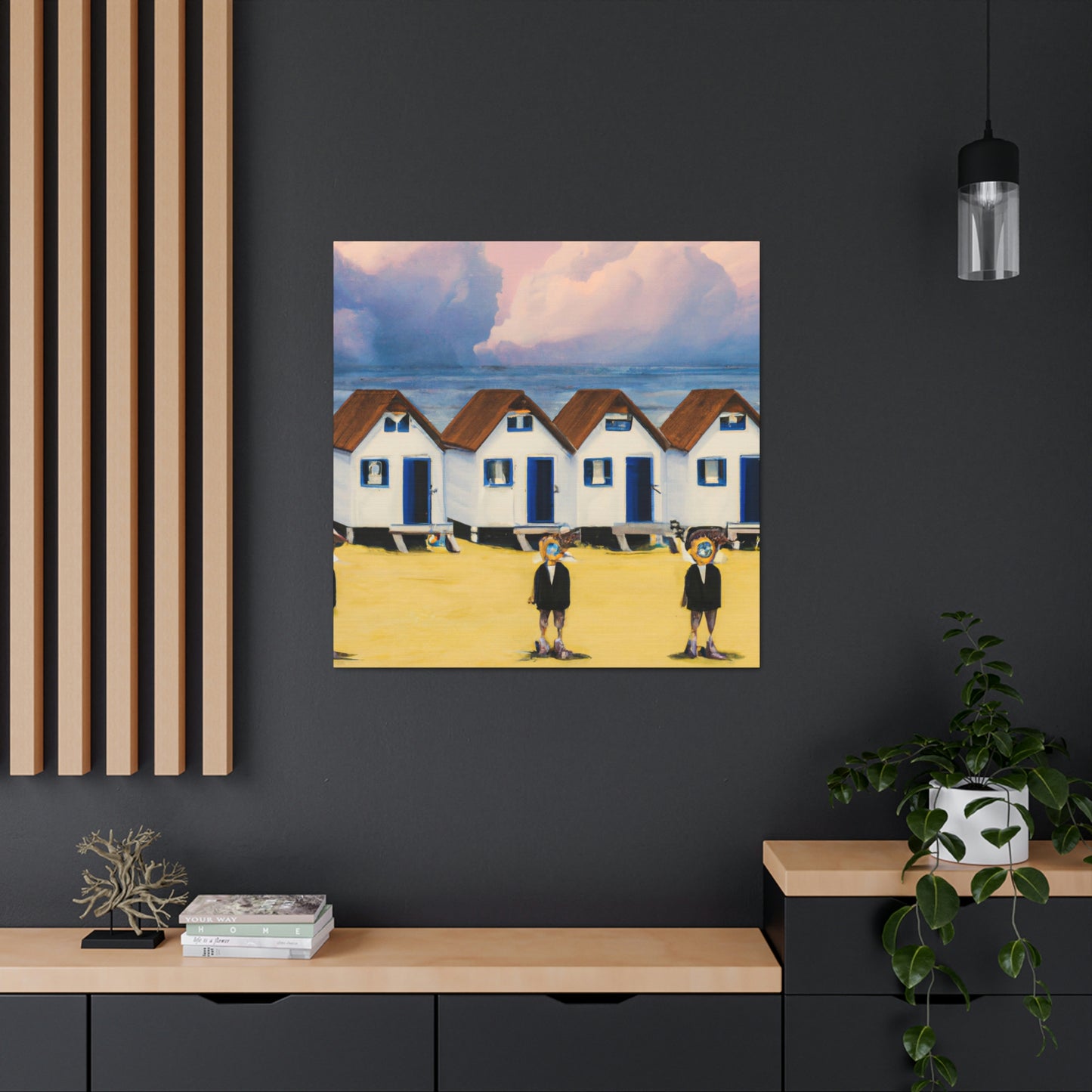 Surreal Seaside Cottages - Canvas