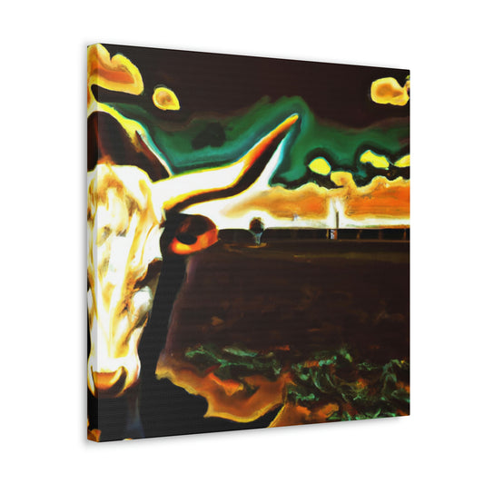 "Cow-Laden Texas Dreamscape" - Canvas