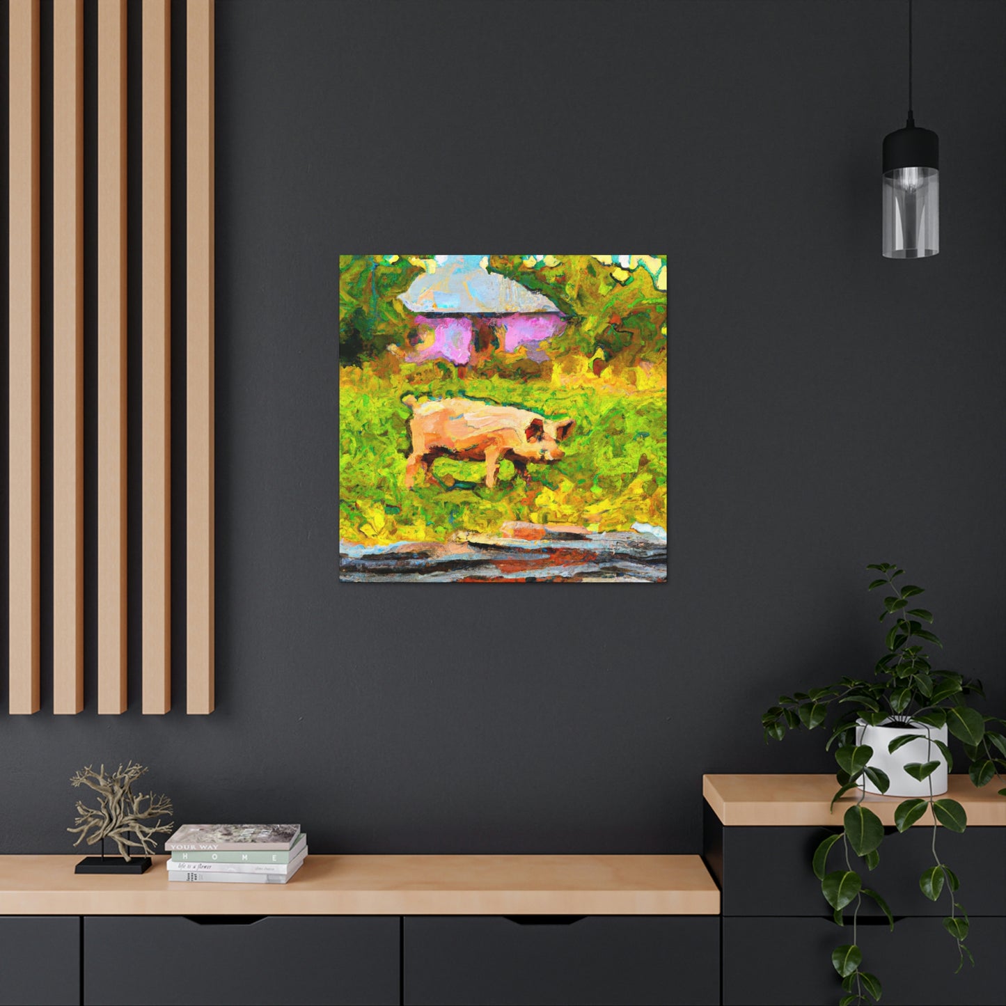 "Pig in Impressionism" - Canvas