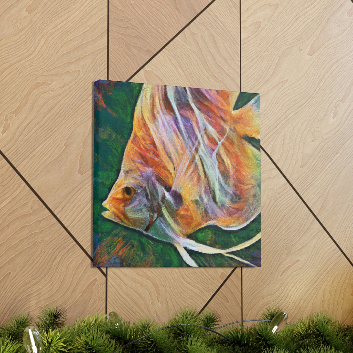 "Angelfish Under Waterfall" - Canvas