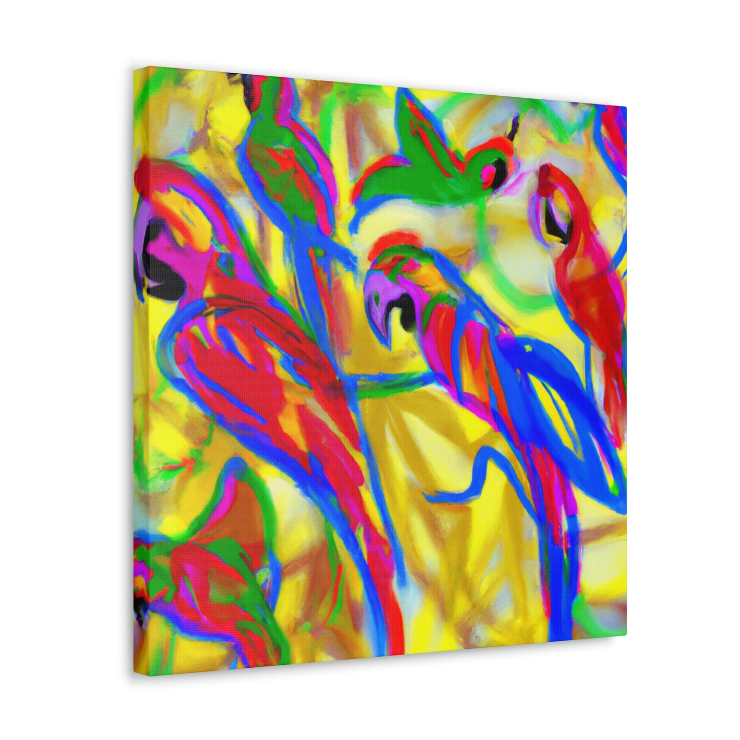 "Macaws in Flight Expressionism" - Canvas