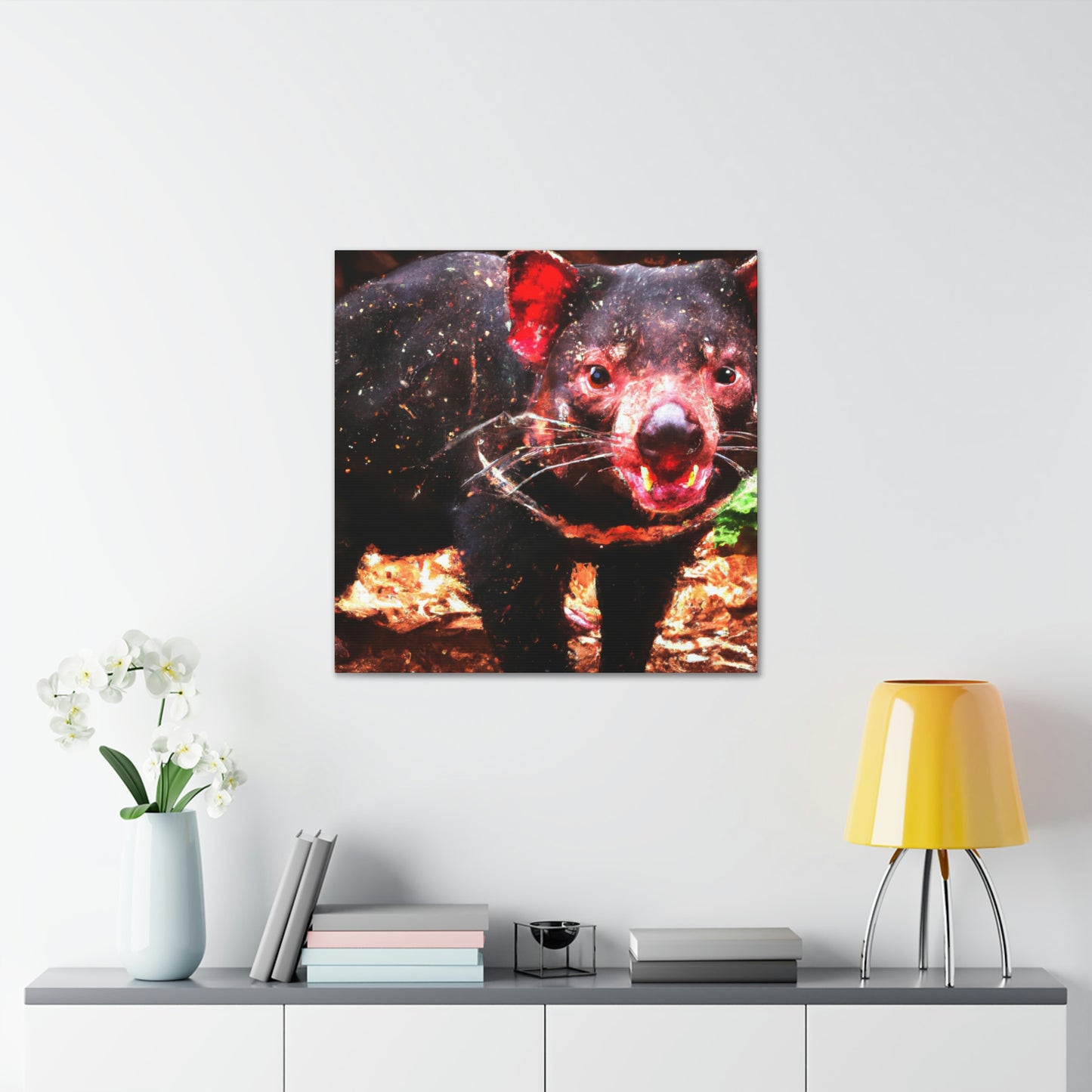 "Tasmanian Devil Pointillism" - Canvas