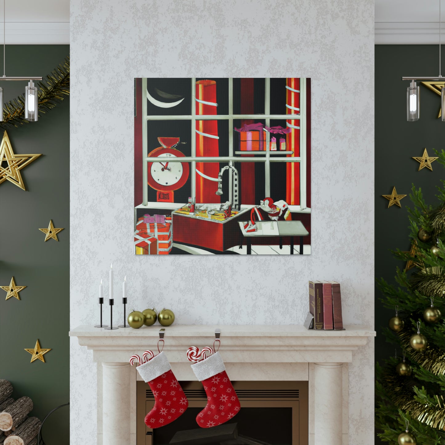 Santa's Workshop Reimagined - Canvas