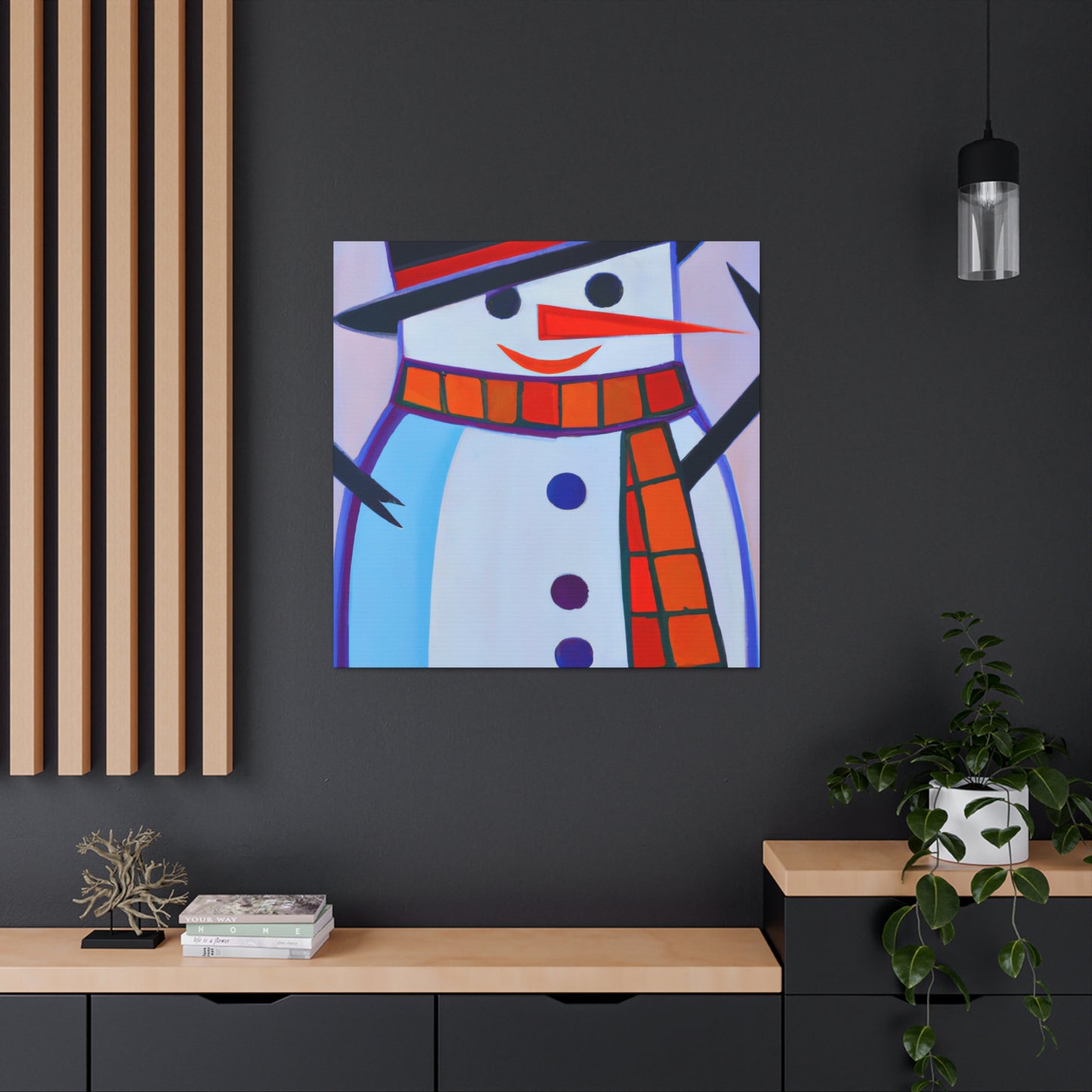 "Frosty Art Deco Snowman" - Canvas