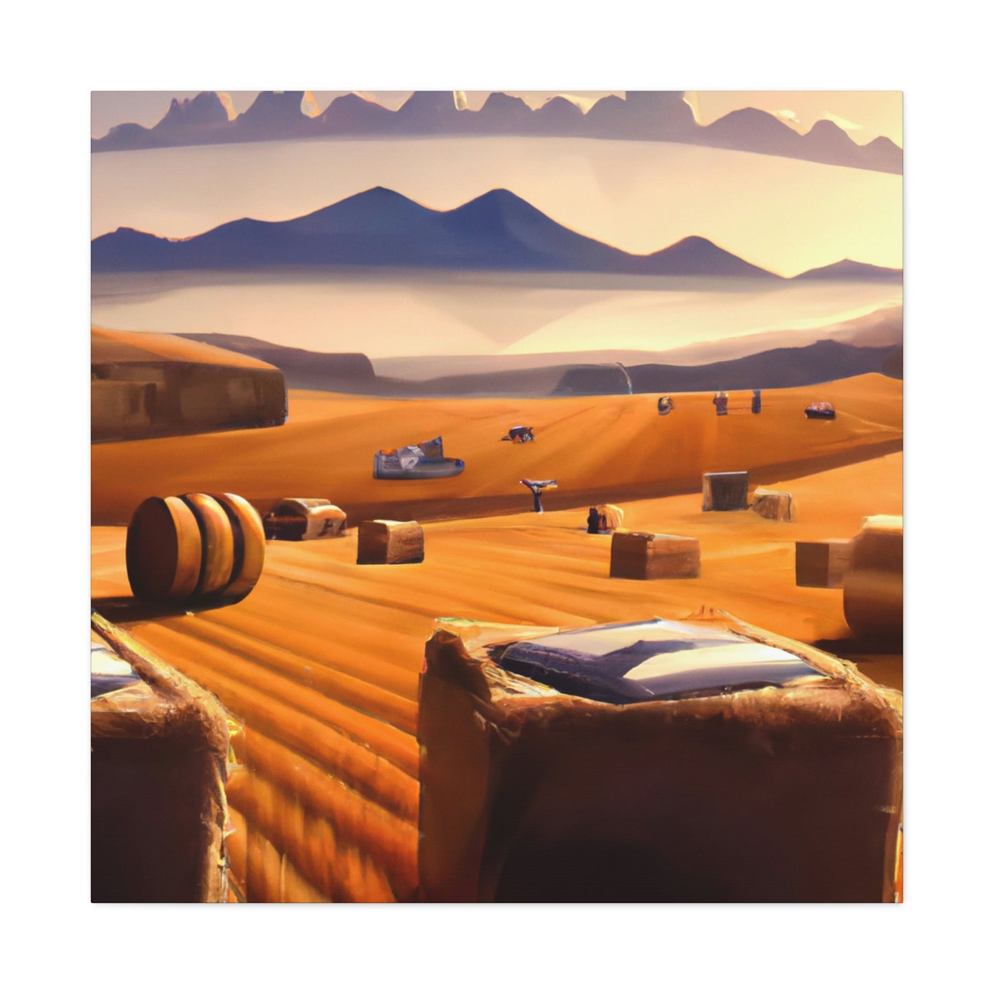 "Hay Fields in Moonlight" - Canvas