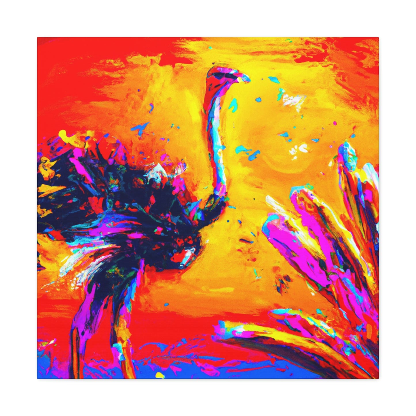 Ostrich in Abstraction - Canvas