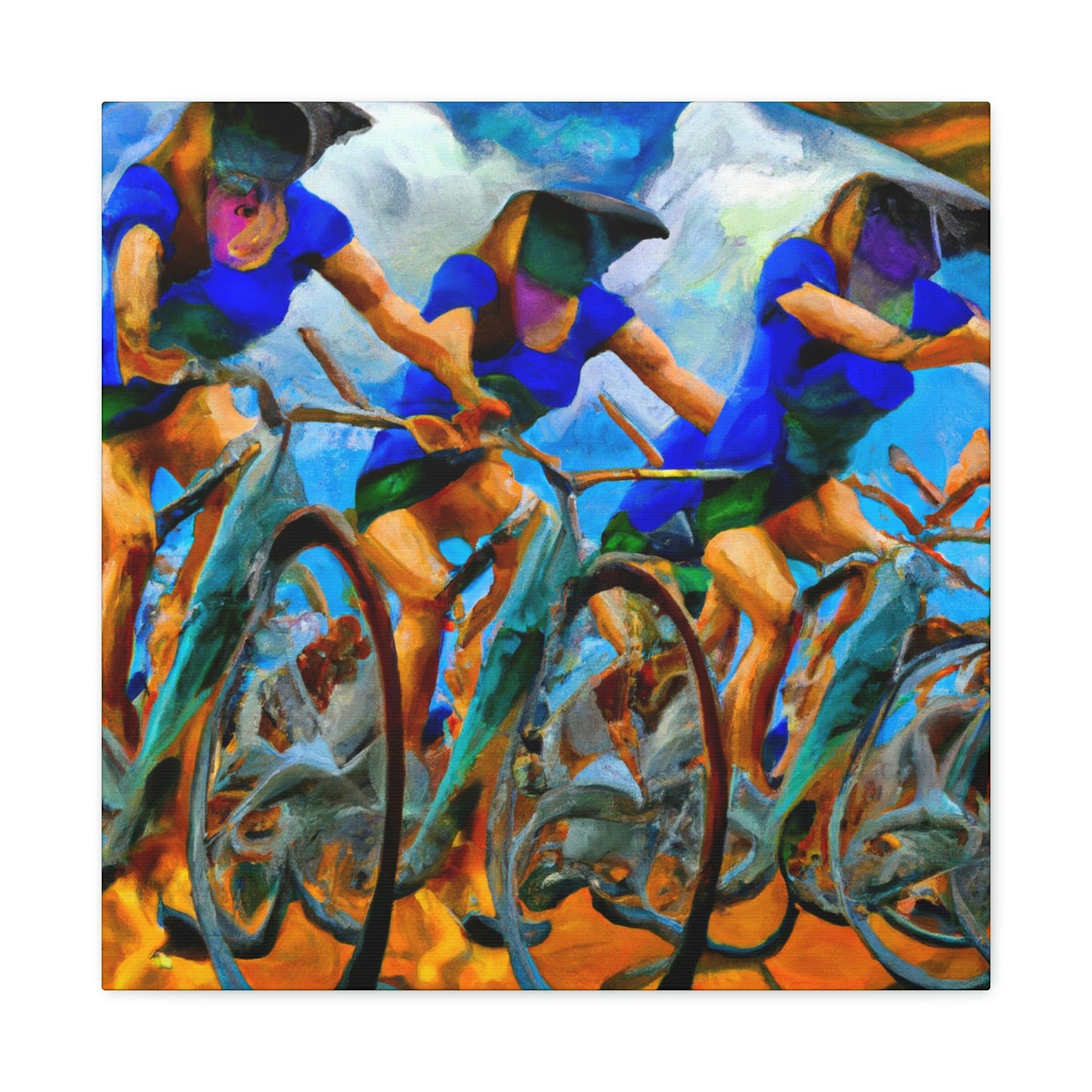 Biking Through Dreamscape - Canvas