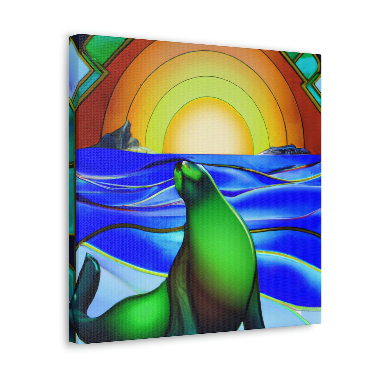 "Serene Sea Lion Sleek" - Canvas