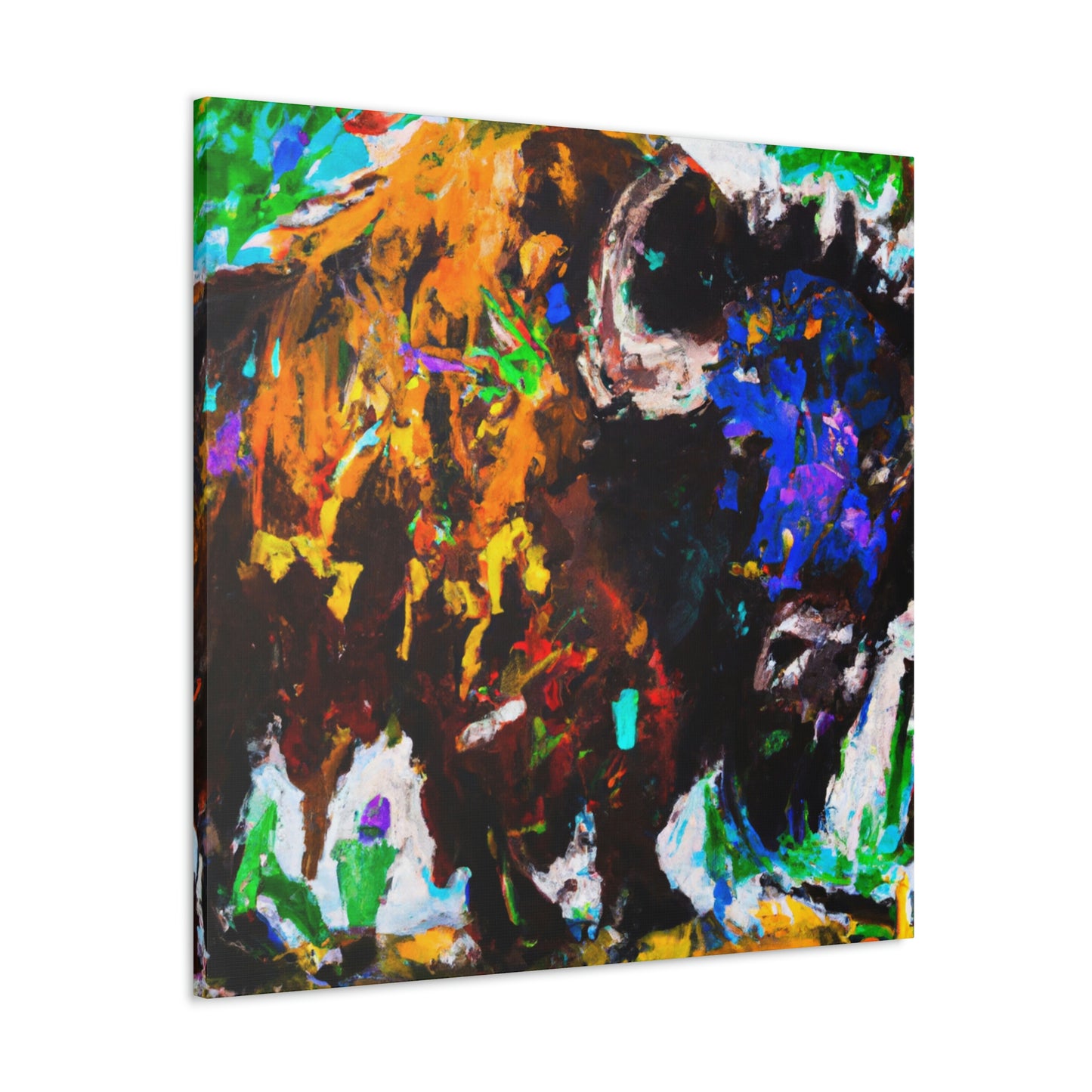 "Majestic Bison Stampede" - Canvas