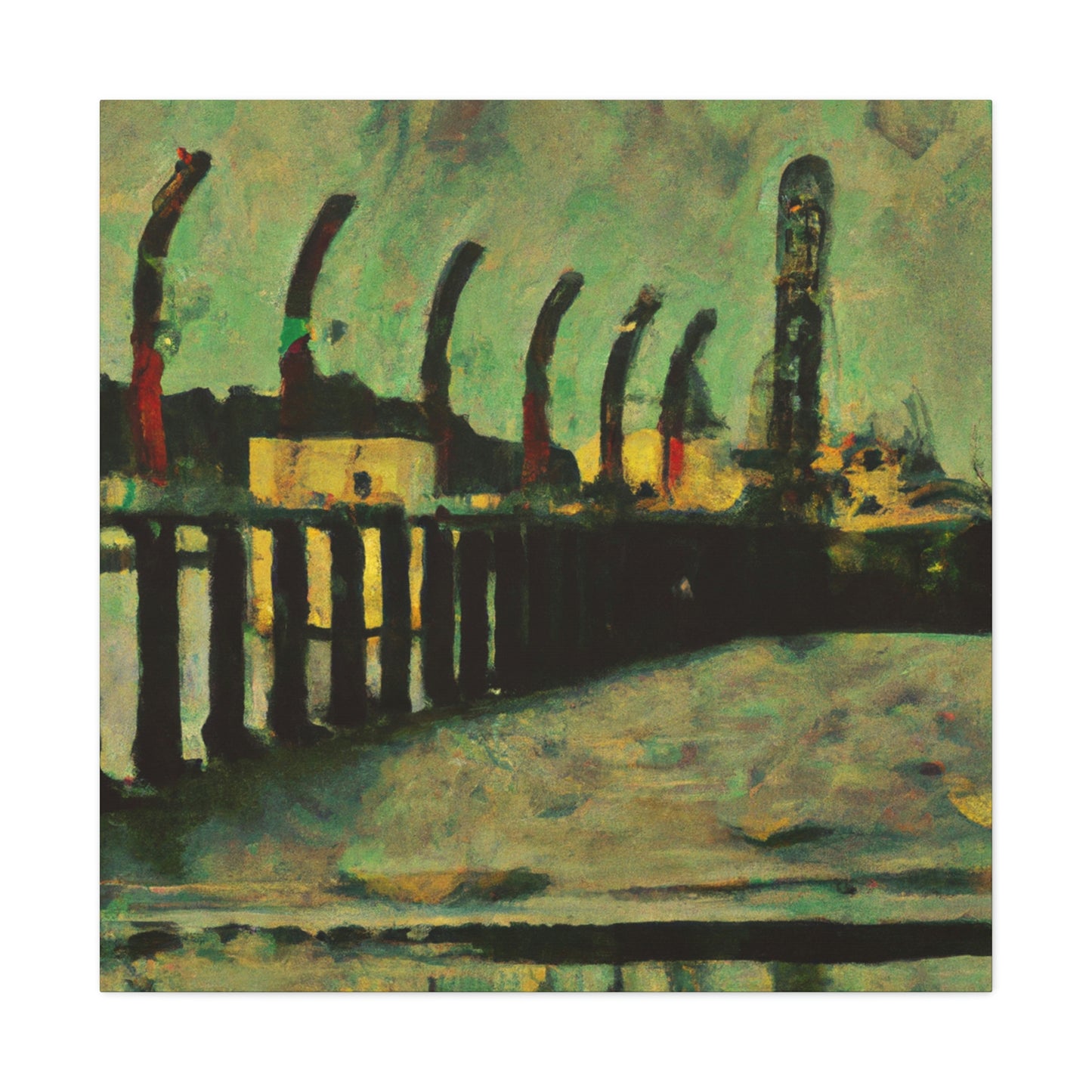 Pier at Nightfall - Canvas