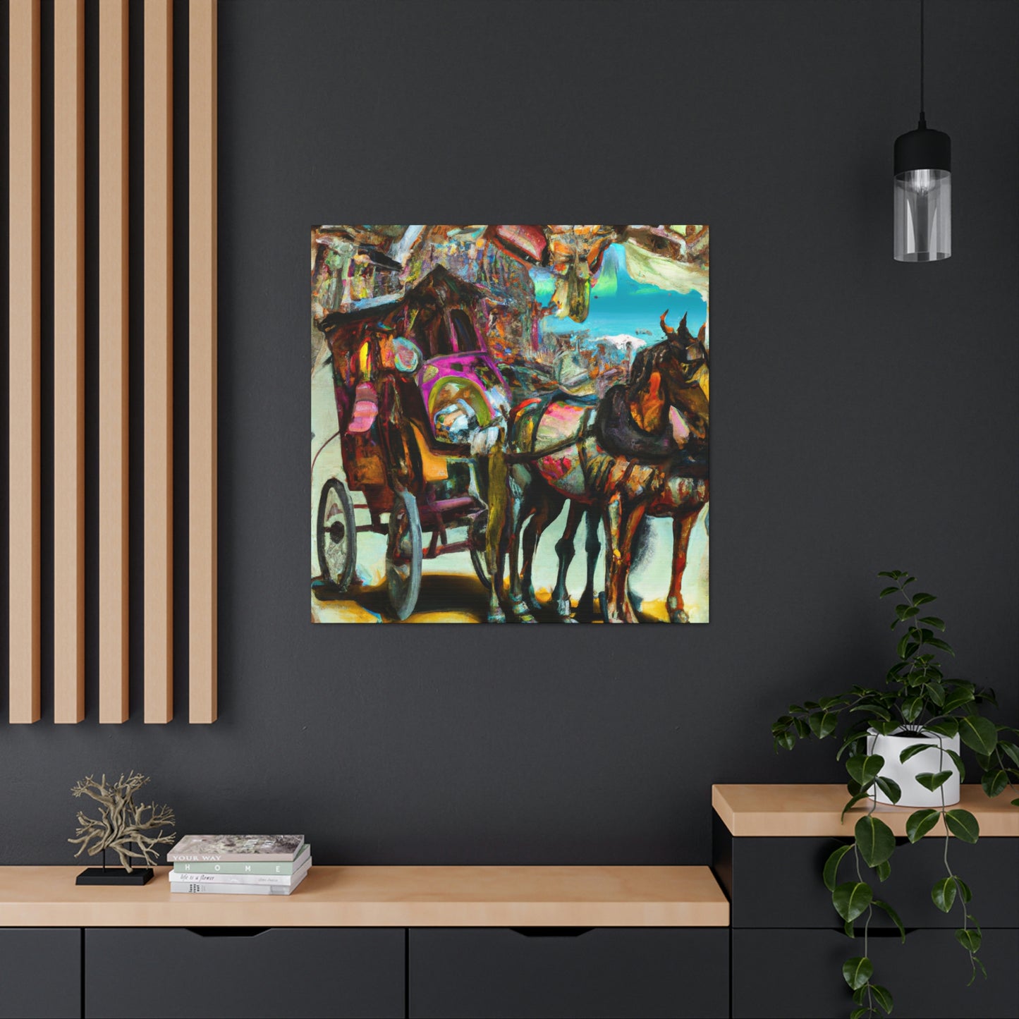 "Carriage on a Horse" - Canvas