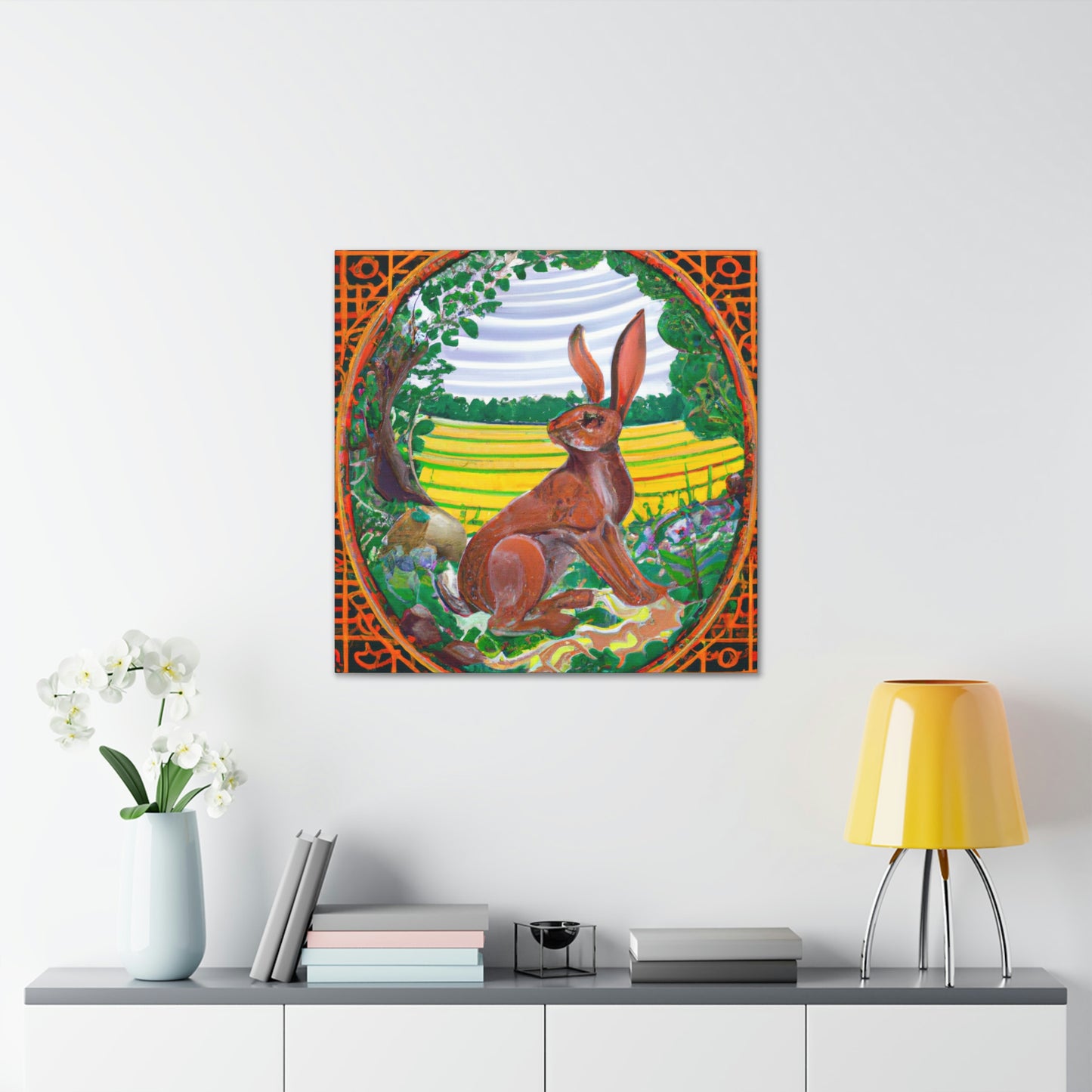 Rabbit in Art Nouveau - Canvas