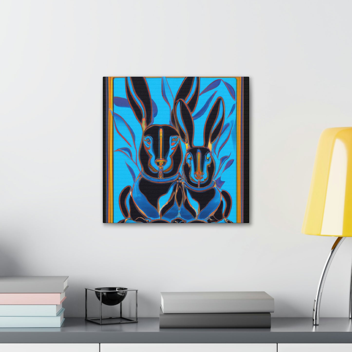 "Rabbits in Deco Land" - Canvas