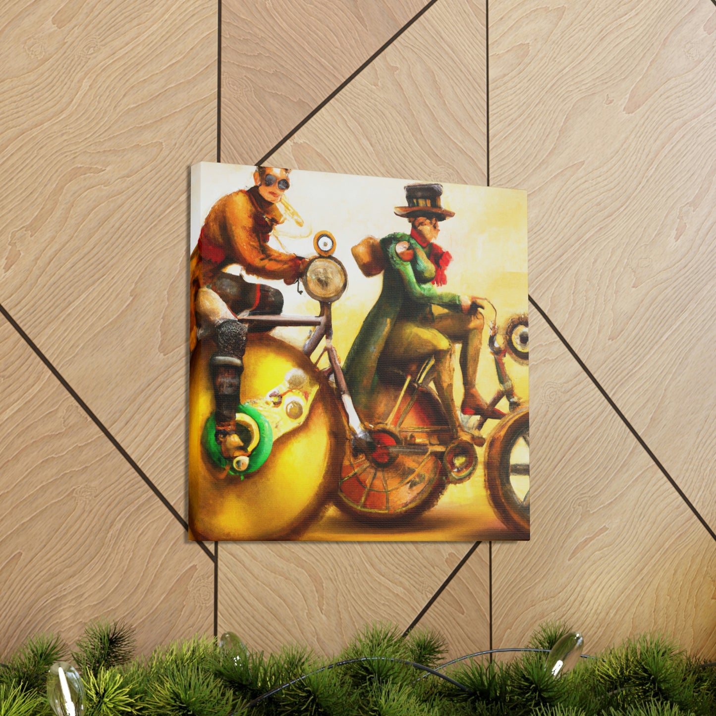 Biking in Steampunkland - Canvas