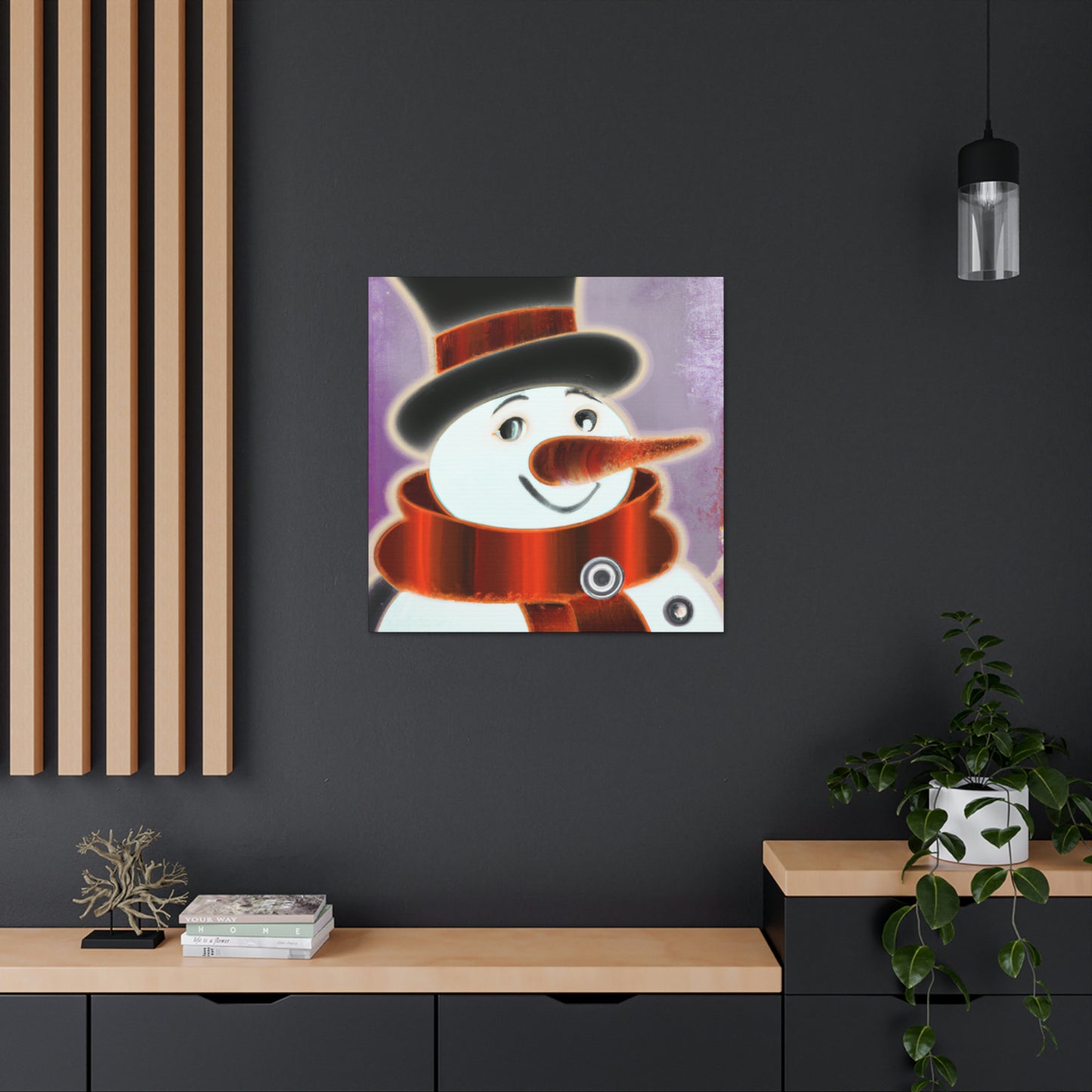 "Snowman's Art Deco Aura" - Canvas