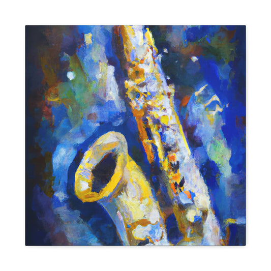 "Sax on Blue Canvas" - Canvas