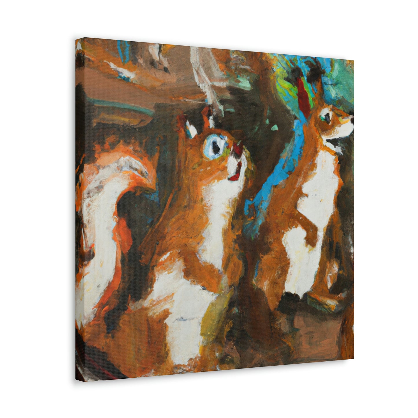 "Squirrels on Abstract" - Canvas