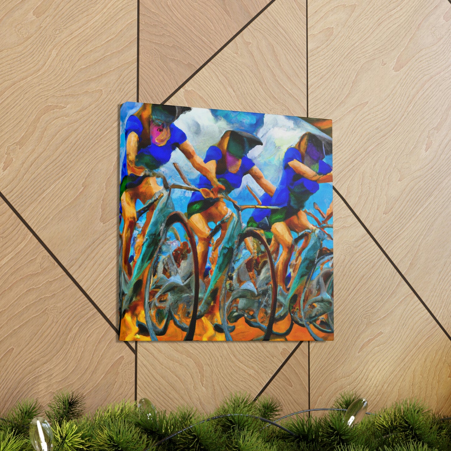 Biking Through Dreamscape - Canvas