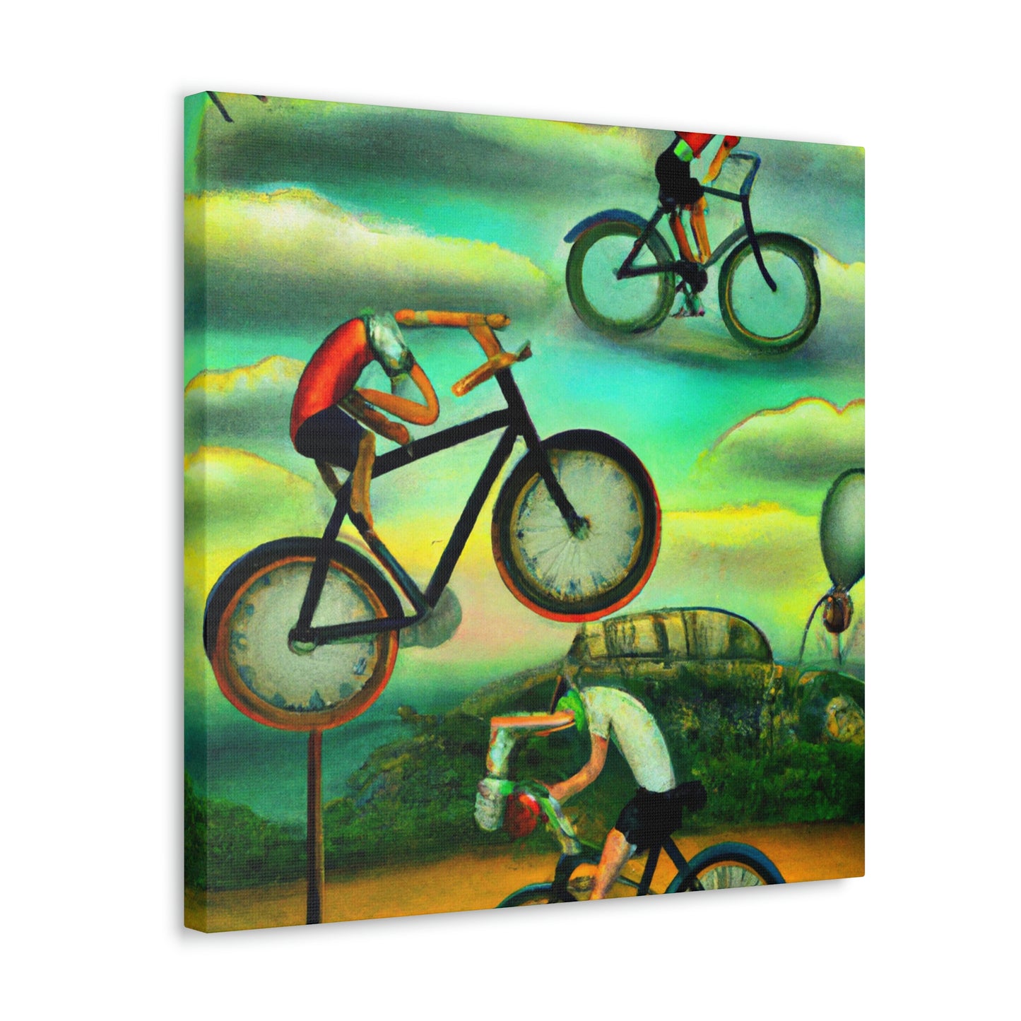 "Wheeled Dreamscape Biking" - Canvas