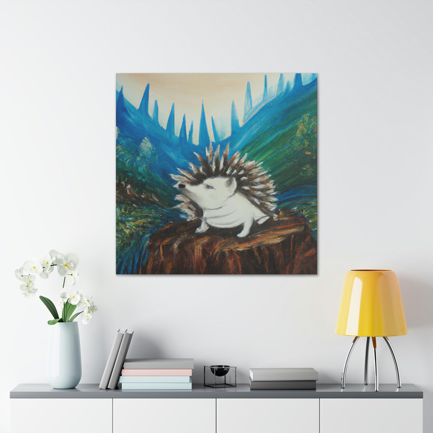 "Hedgehog in Deco Style" - Canvas