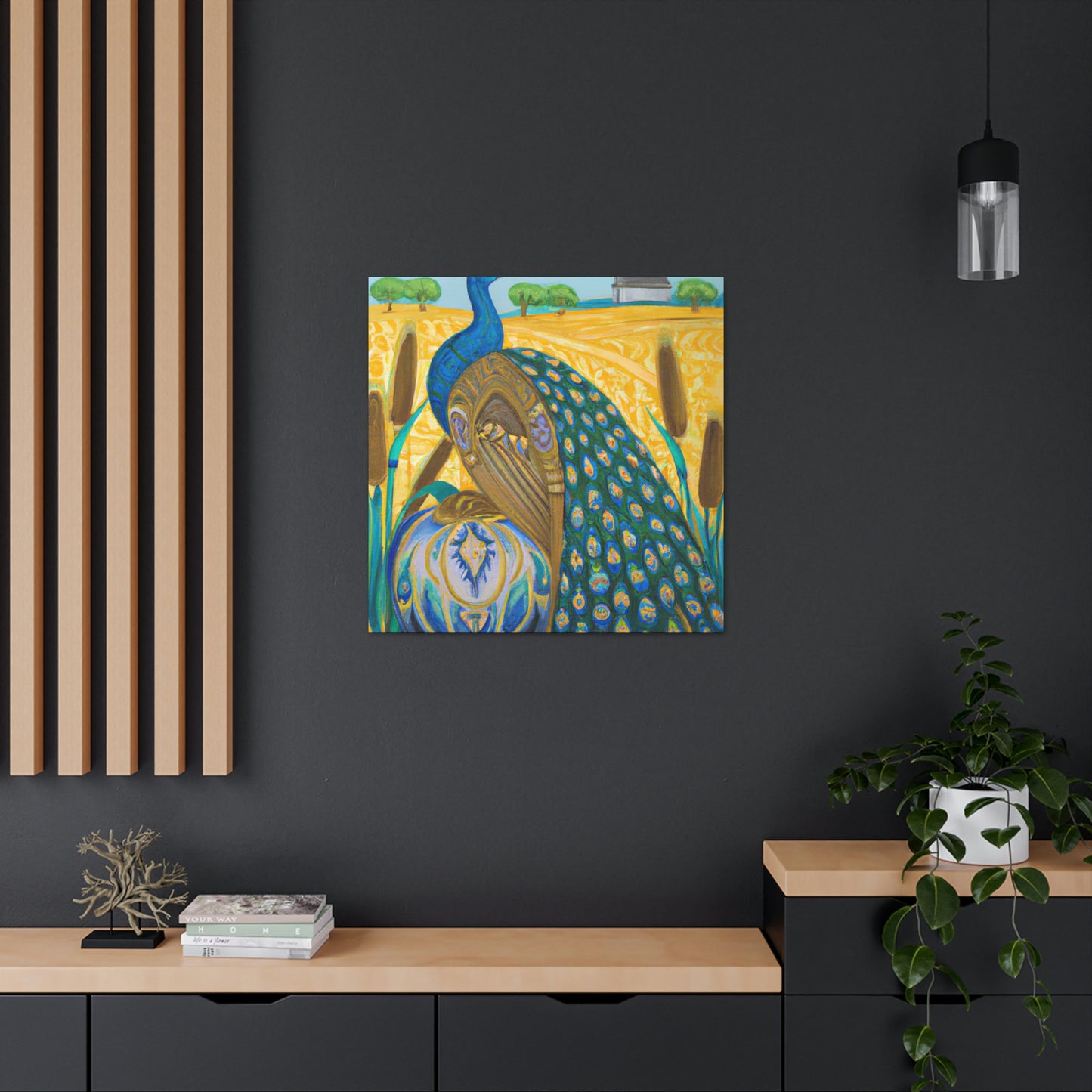 "Peacock Grandeur Awaits". - Canvas