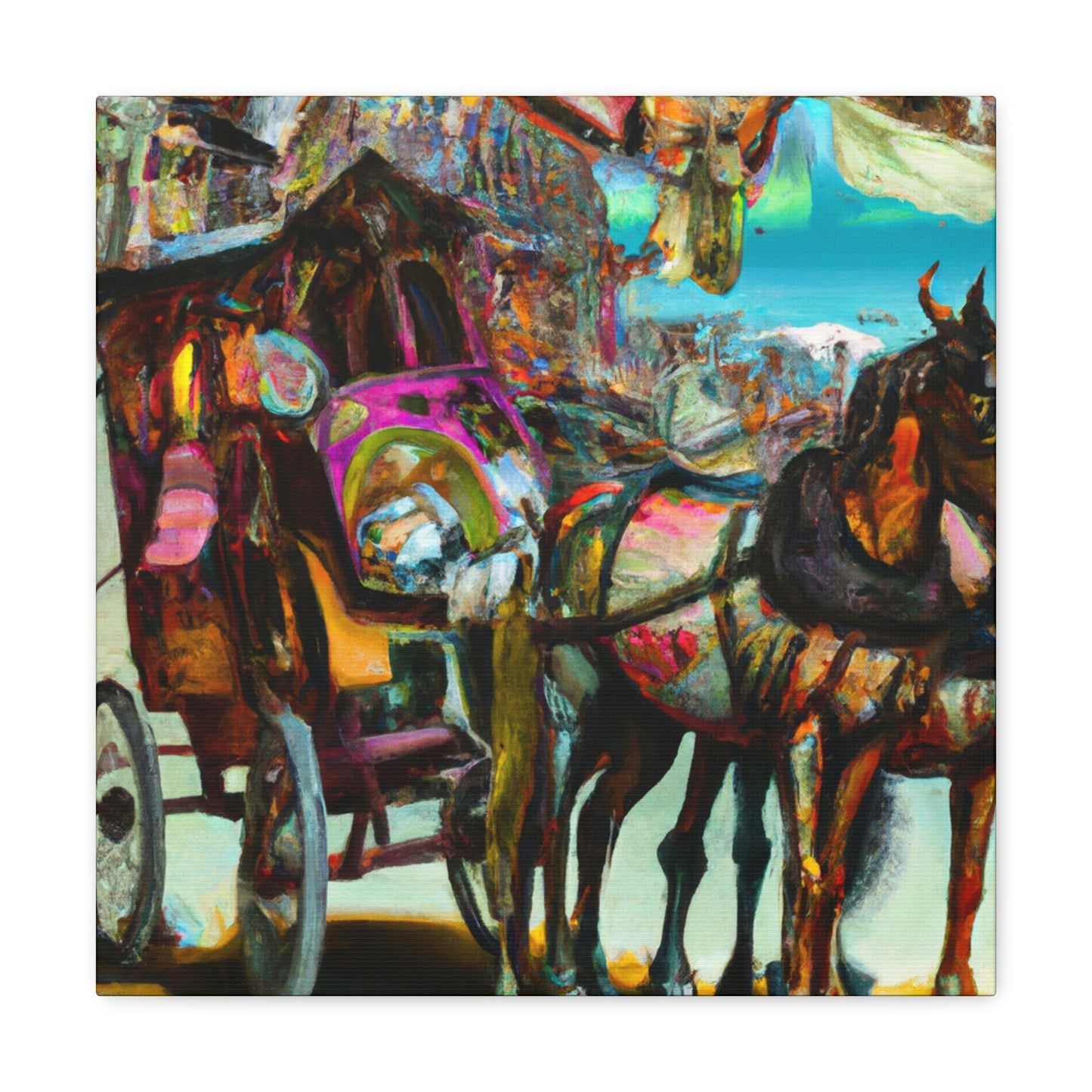 "Carriage on a Horse" - Canvas