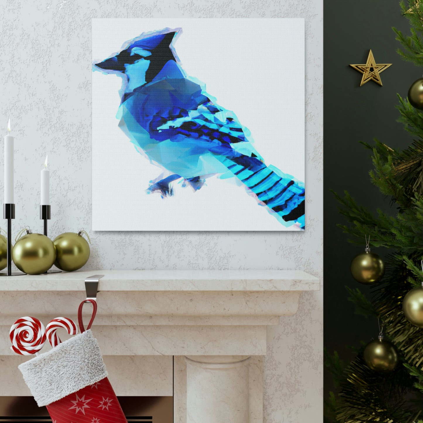 "Blue Jay Reflection Art" - Canvas