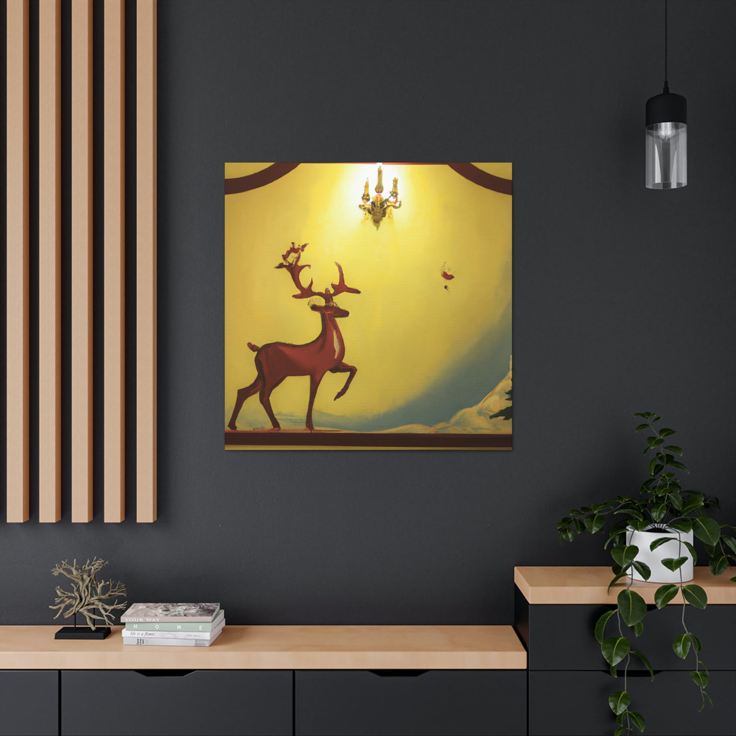 "Reindeer Art Deco" - Canvas