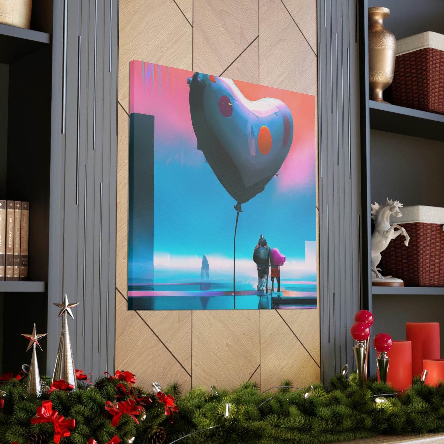 "Heart Balloon Ascension" - Canvas