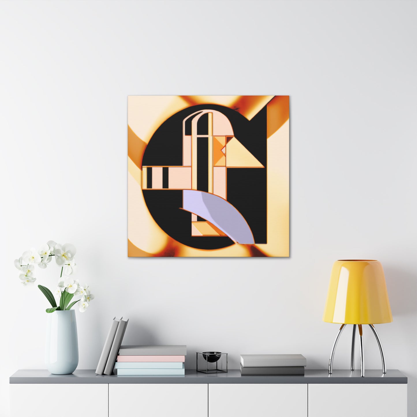 "Gleaming Art Deco Sun" - Canvas