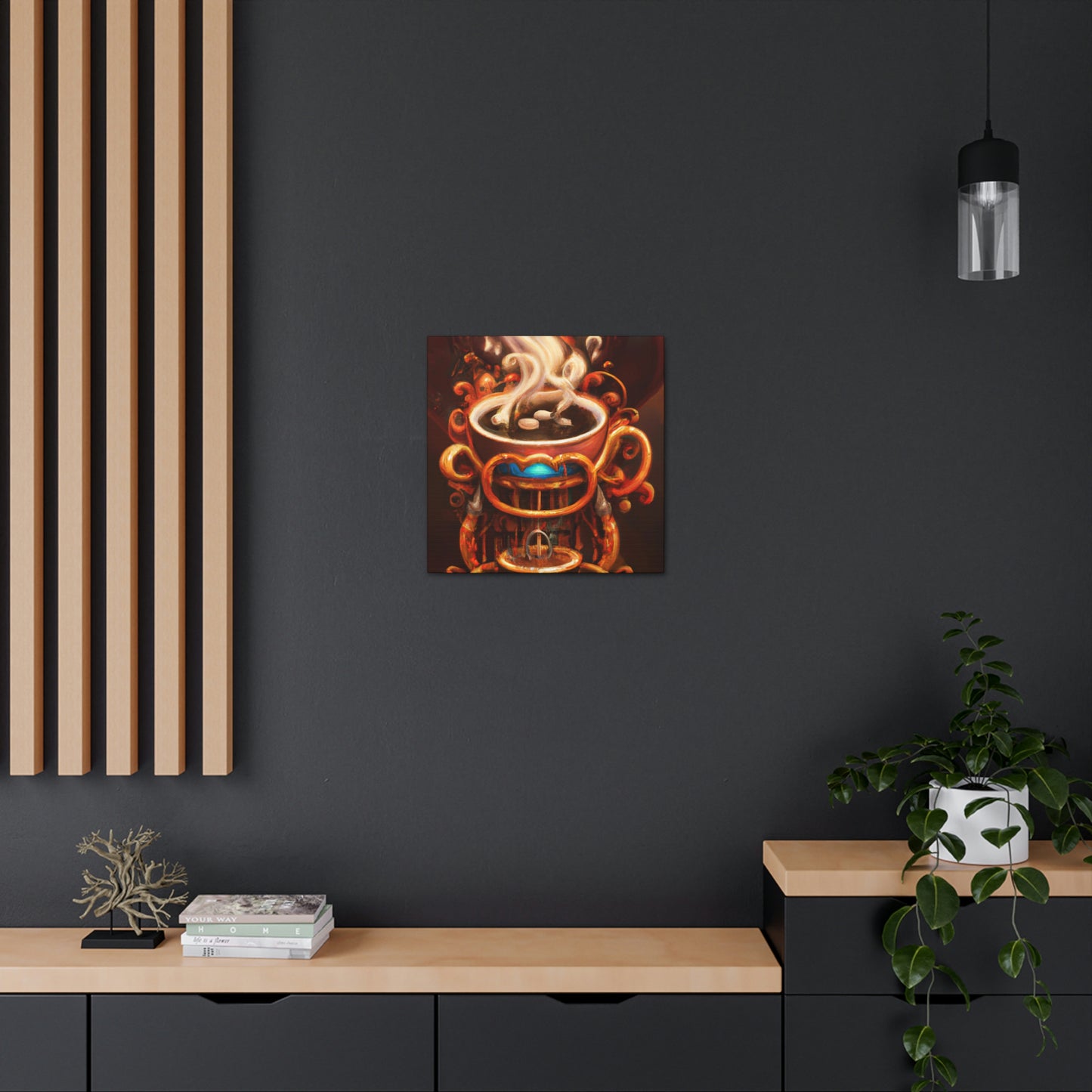 Coffee Cup Clockwork Impact - Canvas