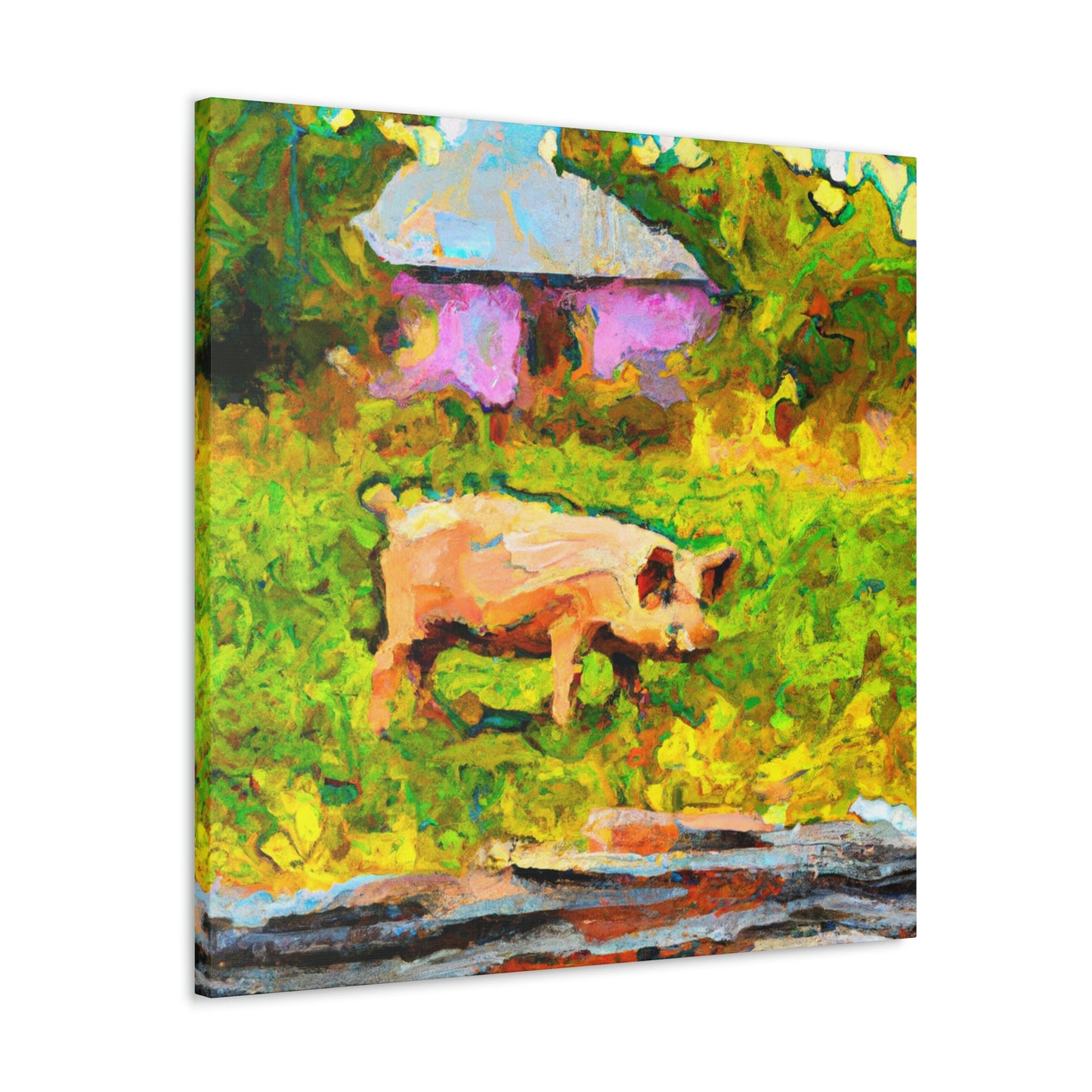 "Pig in Impressionism" - Canvas