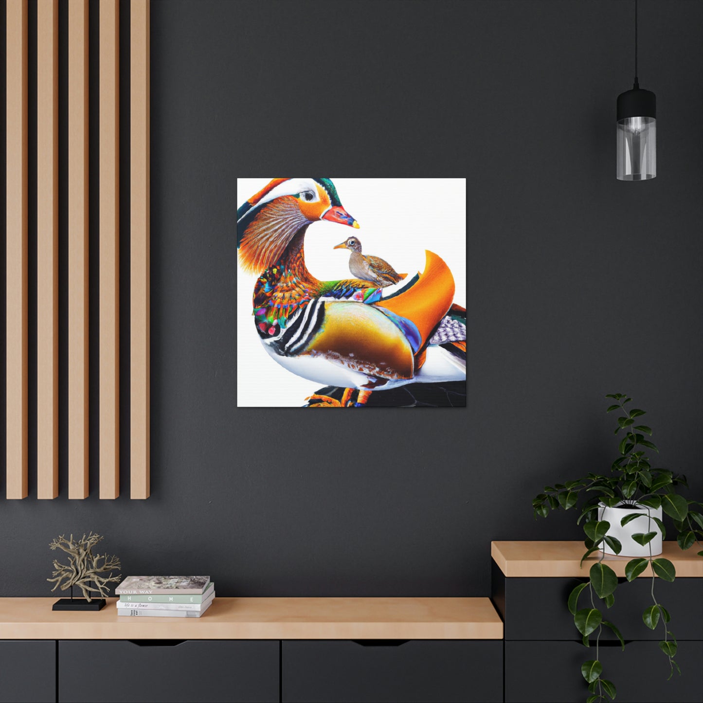 "Mandarin Ducks in Flight" - Canvas