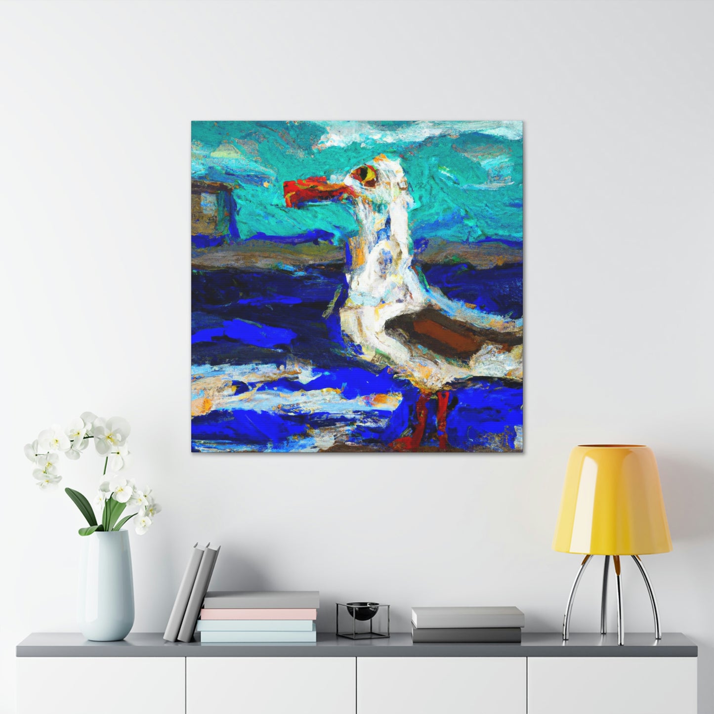 "Seagulls on the Beach" - Canvas