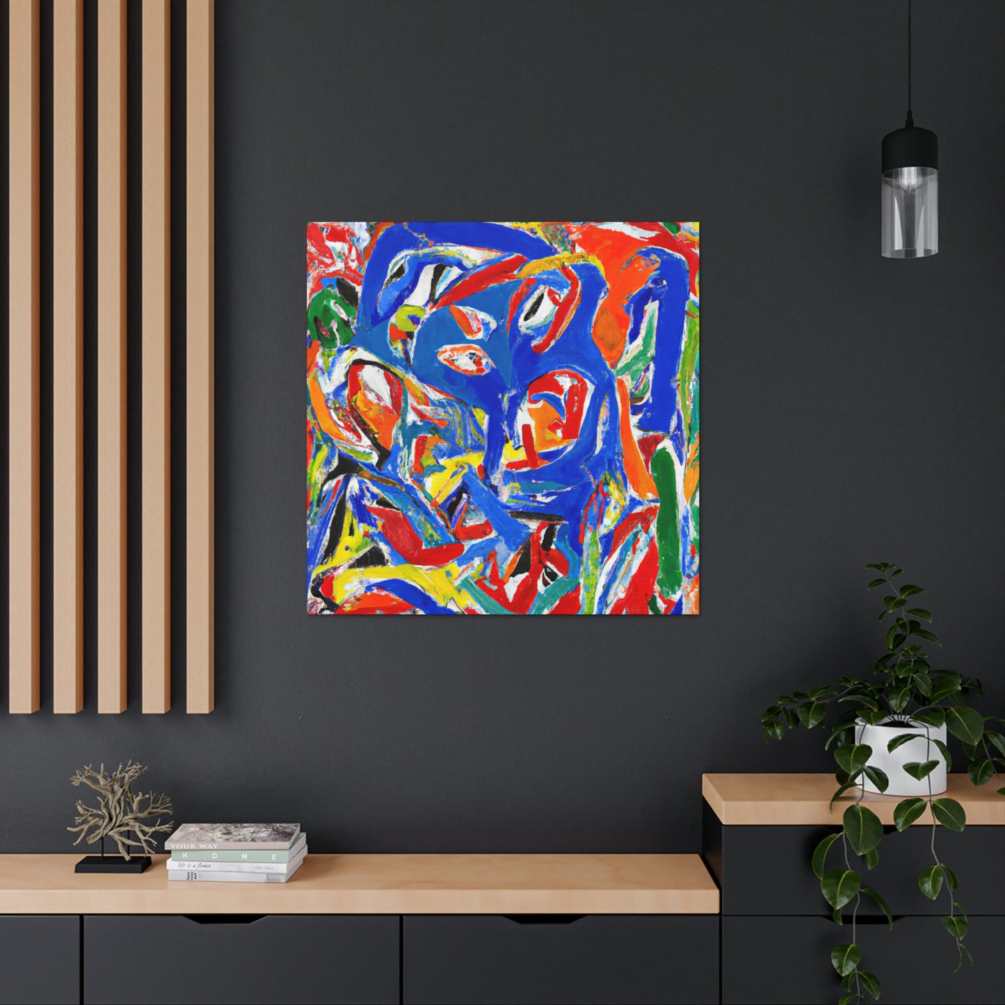 Lovebirds in Embrace - Canvas