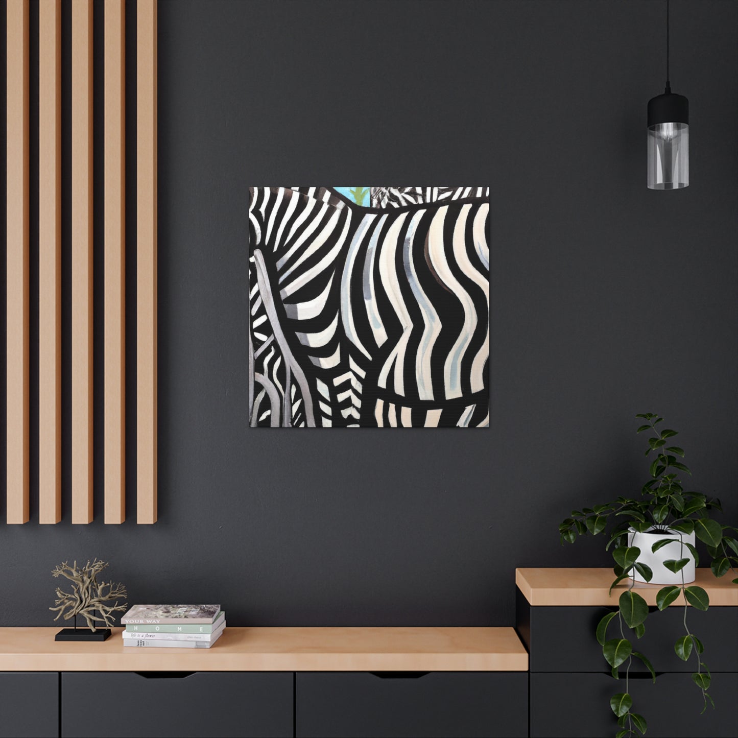 "Zebras Zooming Deco" - Canvas