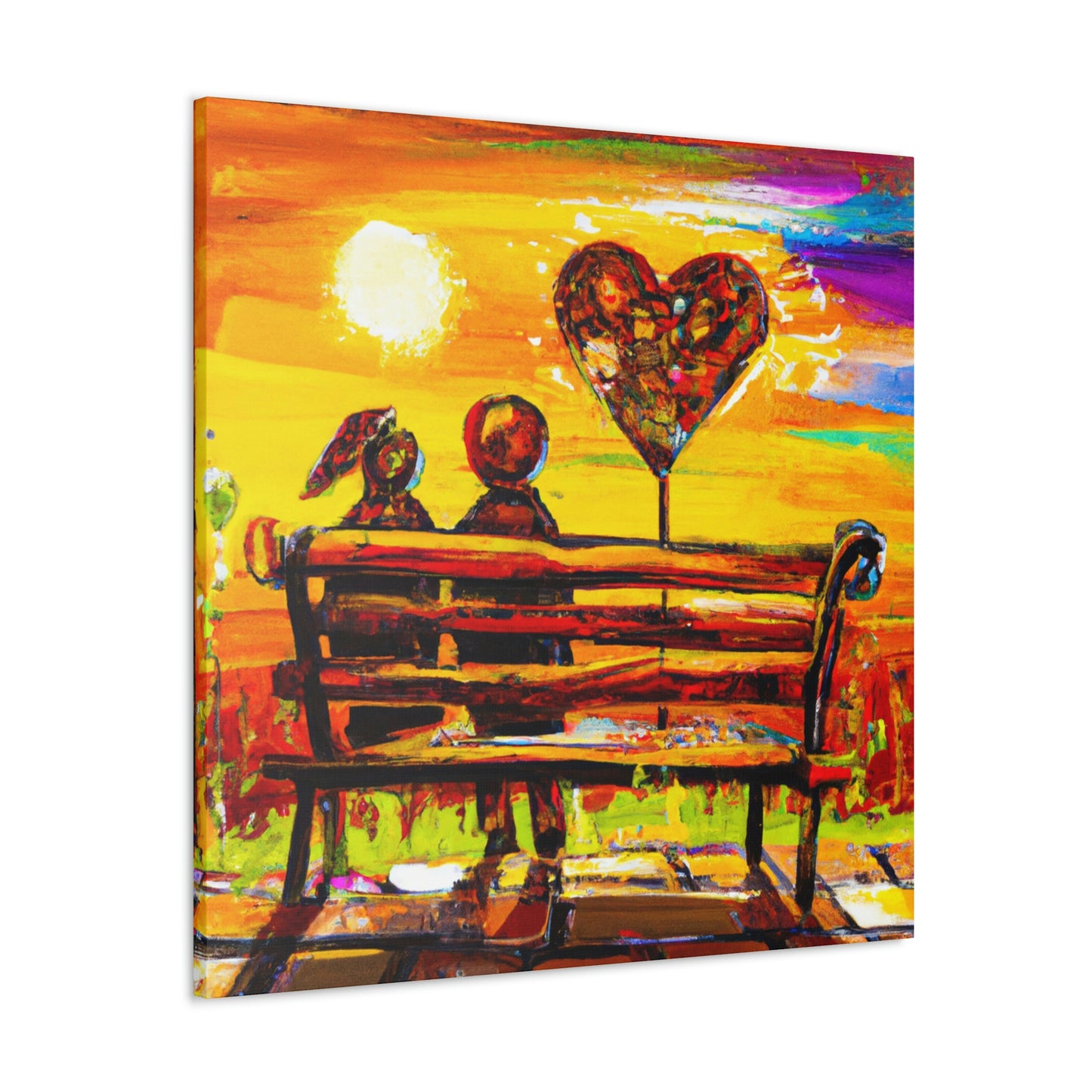 "Love's Embrace Bench" - Canvas