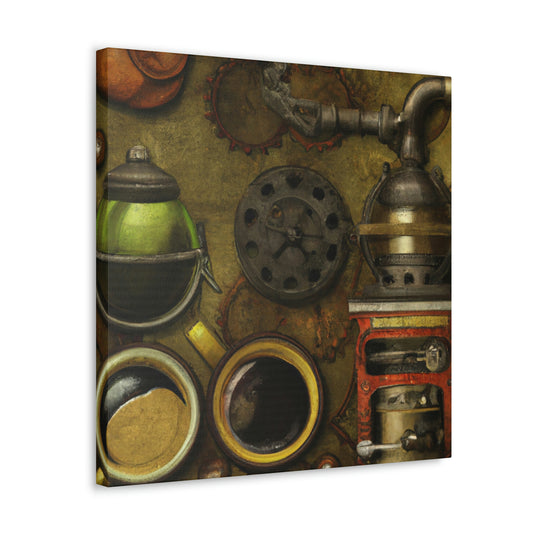 "Brewing delight, Steam-Coffee" - Canvas