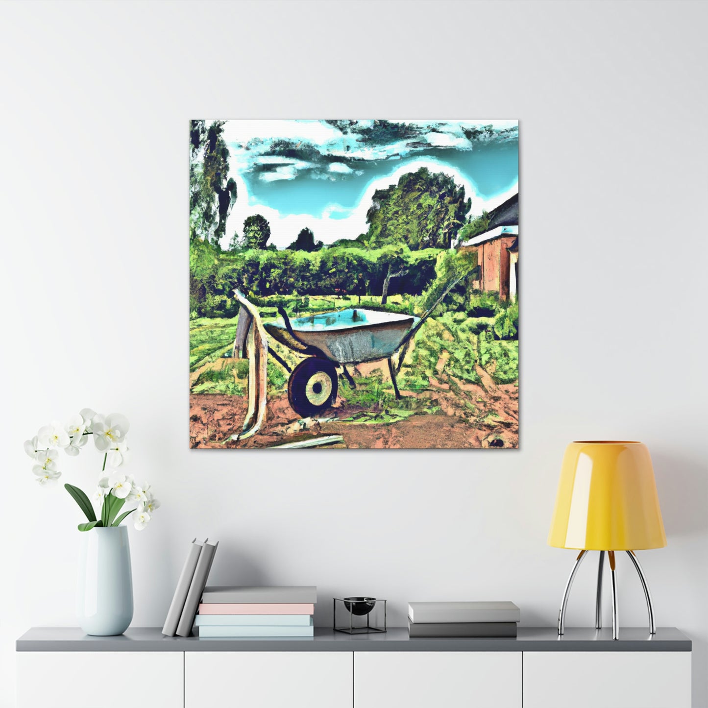 "Wheelbarrow in Bloom" - Canvas