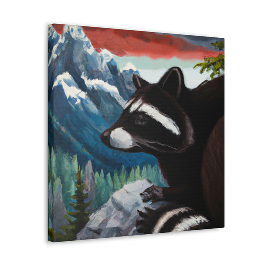 Raccoon in Art Deco. - Canvas