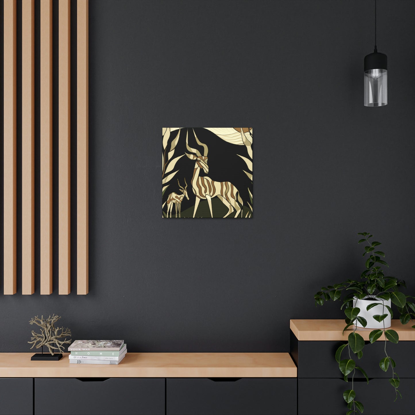 "Gazelle in Art Deco" - Canvas