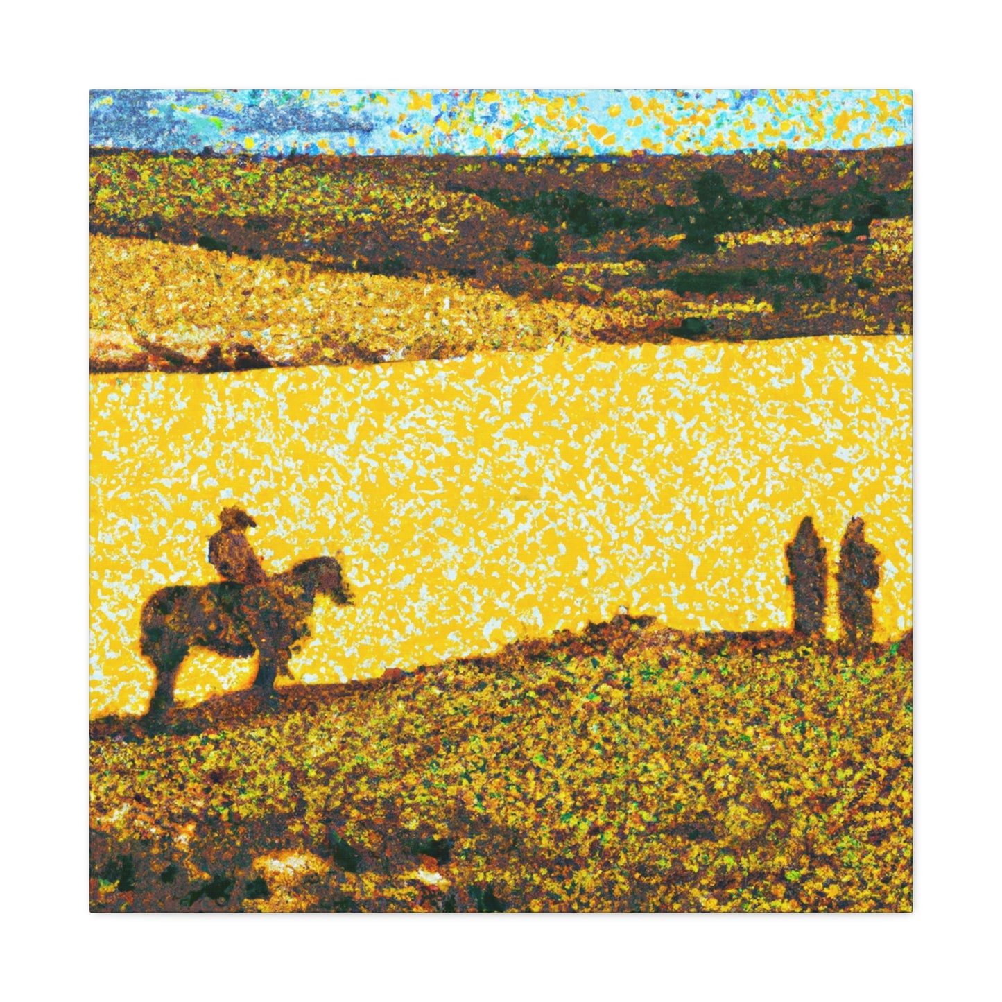 "Ranching in Pointillism" - Canvas