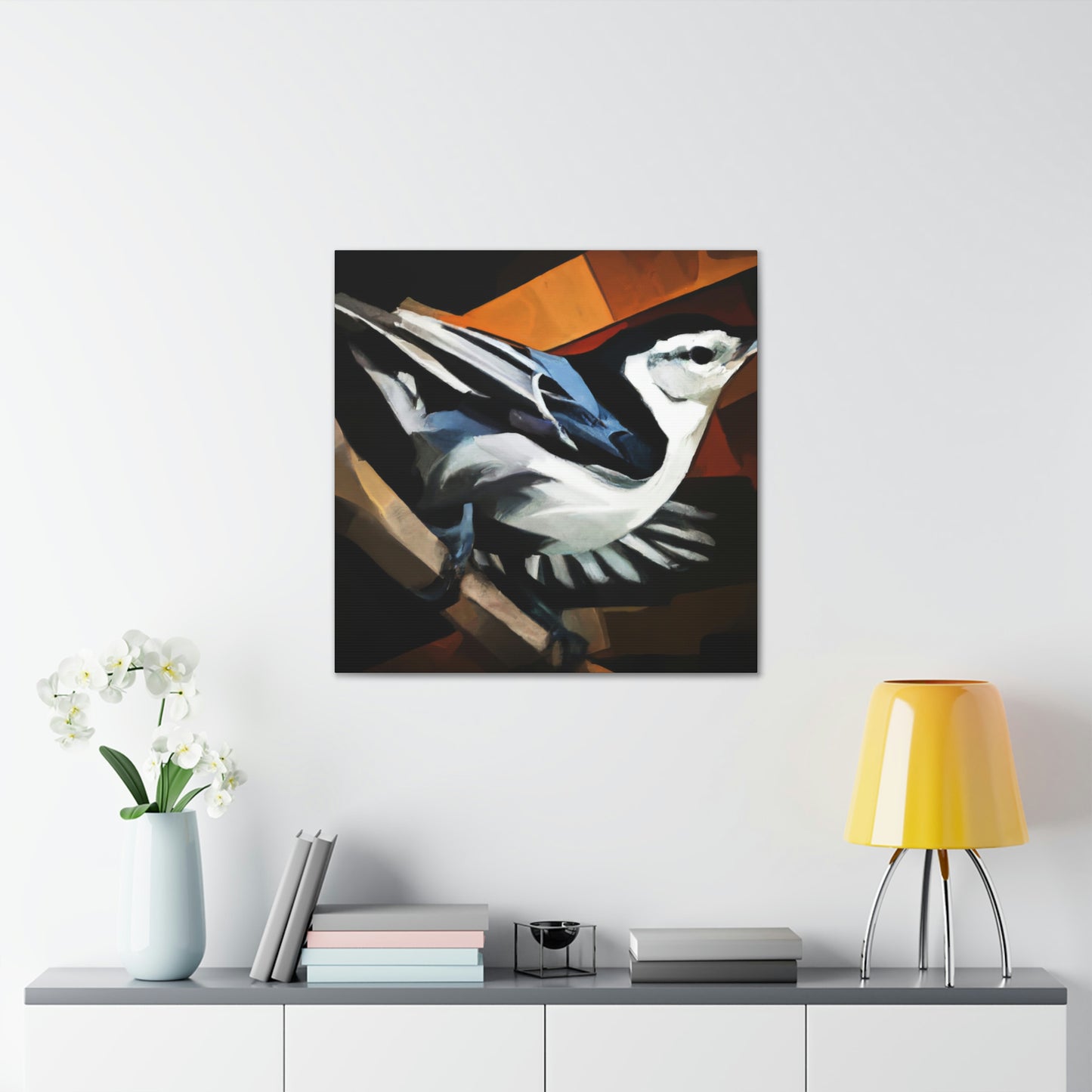 "Nuthatch in Art Deco" - Canvas