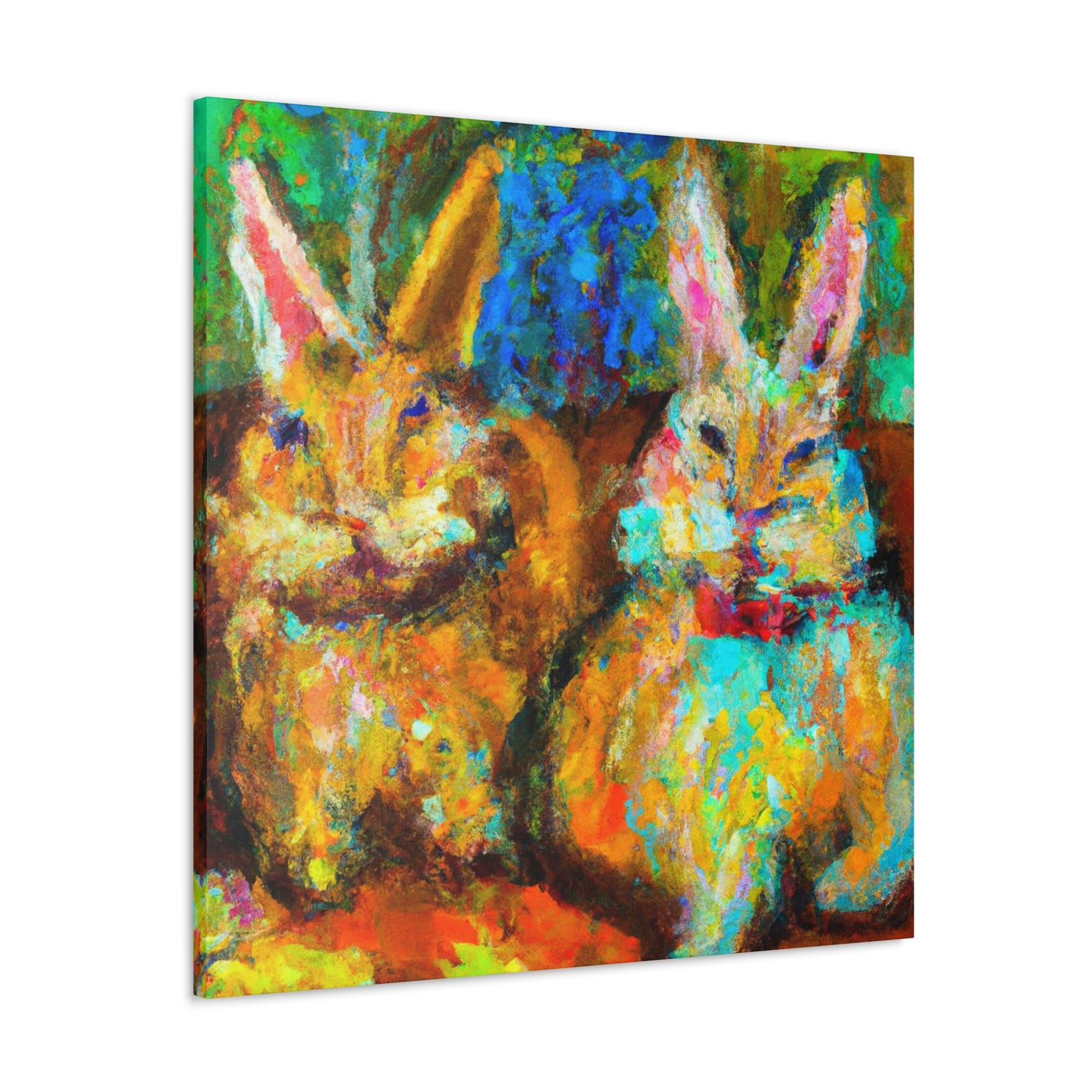 Rabbits in Springtime - Canvas