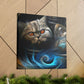 "Cat Purring Contentedly" - Canvas