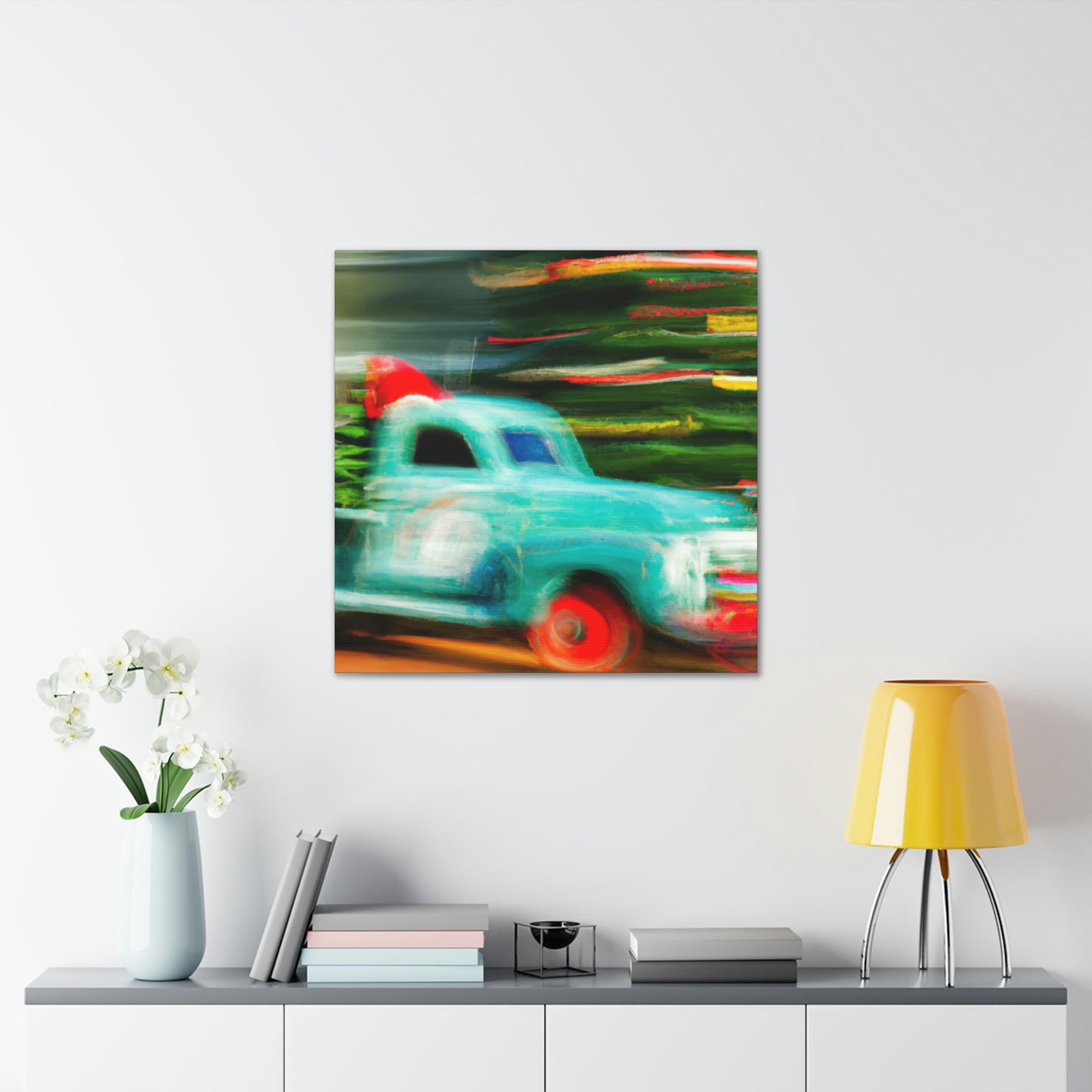 "Vintage Christmas Delivery Truck" - Canvas